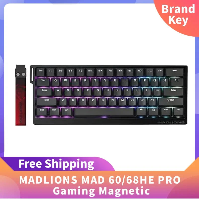 MADLIONS MAD 60/68HE Wired Magnetic Keyboard Gaming Keyboard Hot Swappable Fast Trigger Custom Low Latency Gaming Keyboard