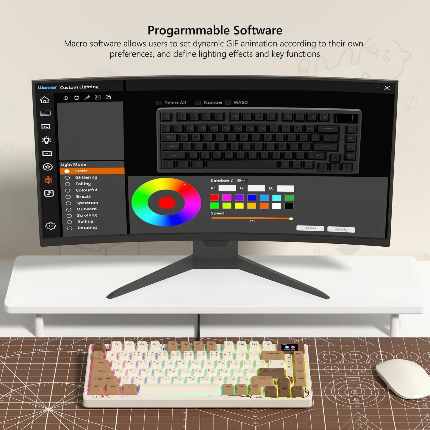 S-K80 75% Coffee Cat Keyboard with OLED Display Mechanical Gaming Keyboard Hot Swap Keyboard Gasket RGB Custom Keyboard