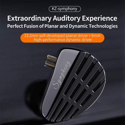 Symphony Hybrid Self-Developed Planar Driver 6Mm Highsets-Performance Dynamic Driver Earphones HIFI DJ Gaming Headsets